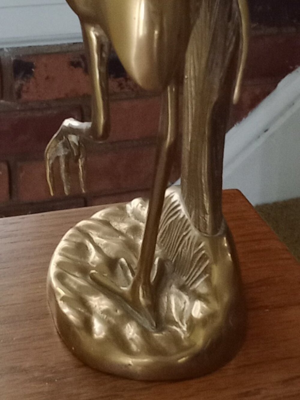 Brass Heron Sculpture - Picture 5 of 7